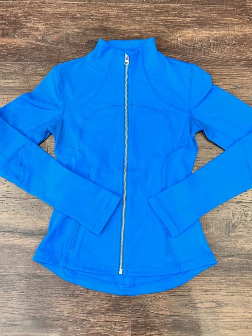 Lululemon Define Jacket Nulu Bright Blue Full Zip Silver Hardware Size 4
